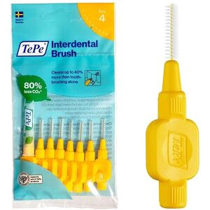 TePe Interdental Brush, Original, Yellow, 0.7mm/ISO 4, 8pcs, efficient Cleaning TePe Interdental Brush, Original, Yellow, 0.7mm/ISO 4, 8pcs, efficient Cleaning