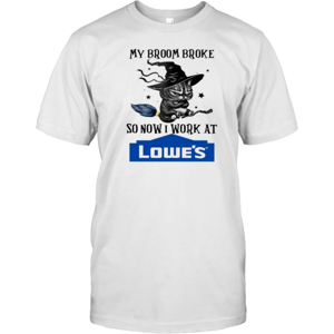 Gildan (XXL) Grumpy Witch Cat My Broom Broke So Now I Work At Lowe'S Halloween T-Shirt Gildan (XXL) Grumpy Witch Cat My Broom Broke So Now I Work At Lowe'S Halloween T-Shirt