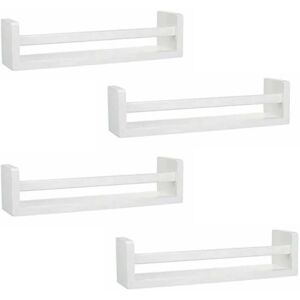 Premzo (40 cm, 4x) Wooden Spice Jar Rack Kitchen White Shelf Premzo (40 cm, 4x) Wooden Spice Jar Rack Kitchen White Shelf