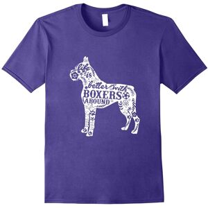 Gildan (M) Life Is Better With Boxers Around Shirt-Dog Lover Gift-Father's Day Gildan (M) Life Is Better With Boxers Around Shirt-Dog Lover Gift-Father's Day