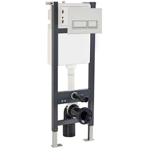 Nes Home Toilet WC Cistern Frame with Modern Chrome Square Button Flush Plate Nes Home Toilet WC Cistern Frame with Modern Chrome Square Button Flush Plate
