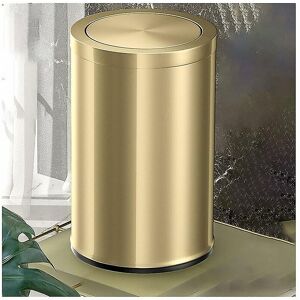 Unbranded Ln-bathroom Bin With Swing Lid, 9l Small Bin, Metallic Gold Steel, 20 X 31cm Unbranded Ln-bathroom Bin With Swing Lid, 9l Small Bin, Metallic Gold Steel, 20 X 31cm