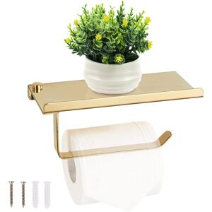 yao96266 Toilet Paper Holder with Spacious Shelf Wall Mounted - Gold Toilet Roll Holder S yao96266 Toilet Paper Holder with Spacious Shelf Wall Mounted - Gold Toilet Roll Holder S