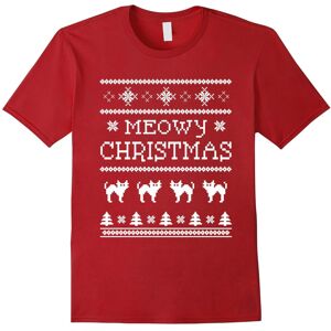 Gildan (XXXL) Have a Meowy Christmas Ugly Red T-Shirt for Cat Lovers-Father's Day Gildan (XXXL) Have a Meowy Christmas Ugly Red T-Shirt for Cat Lovers-Father's Day