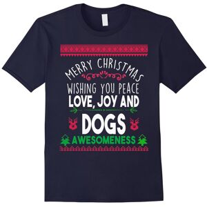 Gildan (L) Merry Christmas peace love joy and dogs awesomeness t-shirt-Father's Day Gildan (L) Merry Christmas peace love joy and dogs awesomeness t-shirt-Father's Day