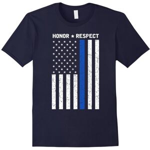 Gildan (S) Thin Blue Line American Flag Honor Respect Police T-Shirt-Father's Day Gildan (S) Thin Blue Line American Flag Honor Respect Police T-Shirt-Father's Day