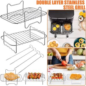 Unbranded Air Fryer Rack Stainless_Steel Double Basket Grill Sticks Accessories Unbranded Air Fryer Rack Stainless_Steel Double Basket Grill Sticks Accessories