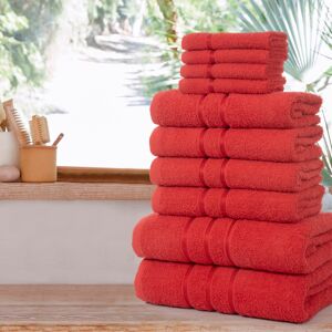 Zimel Homes (Red) 10-Piece Towels Bale Set for Bathroom, 100% Combed Cotton, 4x Face 4x Hand Zimel Homes (Red) 10-Piece Towels Bale Set for Bathroom, 100% Combed Cotton, 4x Face 4x Hand