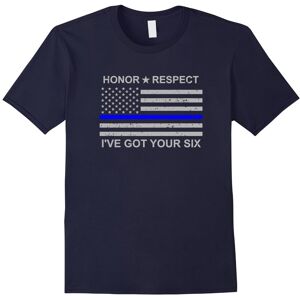 Gildan (L) I've Got Your Six Honor Respect Thin Blue Line Flag T-shirt-Father's Day Gildan (L) I've Got Your Six Honor Respect Thin Blue Line Flag T-shirt-Father's Day