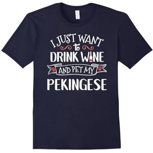Gildan (XL) Pekingese T-Shirt for Wine Lovers & Dog Owners-Father's Day Gildan (XL) Pekingese T-Shirt for Wine Lovers & Dog Owners-Father's Day