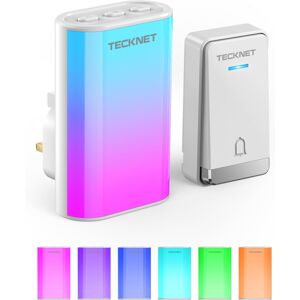 TeckNet Online Wireless Doorbell, Flashing Doorbell with 6 Bright Colors TeckNet Online Wireless Doorbell, Flashing Doorbell with 6 Bright Colors
