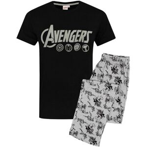 (XL) Marvel Mens Black Short Sleeve Long Leg Pyjamas (XL) Marvel Mens Black Short Sleeve Long Leg Pyjamas