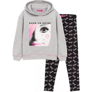 (7-8 Years) Barbie Hoodie & Leggings Girls Kids Doll Jumper Black Grey Clothes (7-8 Years) Barbie Hoodie & Leggings Girls Kids Doll Jumper Black Grey Clothes