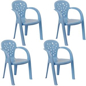 URBN Living (4 Pcs Blue) Coloured Plastic Kids Chairs Stackable Nursery Indoor Outdoor Party URBN Living (4 Pcs Blue) Coloured Plastic Kids Chairs Stackable Nursery Indoor Outdoor Party