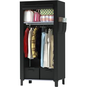 Unbranded (13*0.22mm Tubes, Black) Canvas Wardrobe Wardrobe for Bedroom, New Base Design F Unbranded (13*0.22mm Tubes, Black) Canvas Wardrobe Wardrobe for Bedroom, New Base Design F