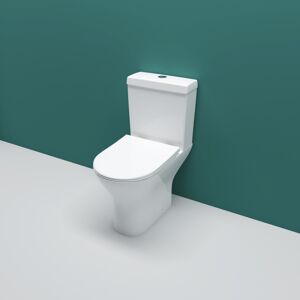 AICA Bathroom Close Coupled Toilet Slim Soft Close Seat Pan Short Projection WC AICA Bathroom Close Coupled Toilet Slim Soft Close Seat Pan Short Projection WC