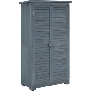 Outsunny Grey Wooden Garden Storage Shed with 3-Shelf Tool Cabinet, Fir Wood, As Outsunny Grey Wooden Garden Storage Shed with 3-Shelf Tool Cabinet, Fir Wood, As