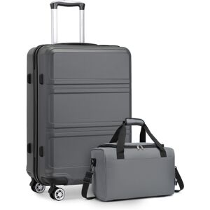 KONO (Grey, 24''+travel bag) 1 or 3 Classic Hard Shell Suitcase With a Travel Bag KONO (Grey, 24''+travel bag) 1 or 3 Classic Hard Shell Suitcase With a Travel Bag