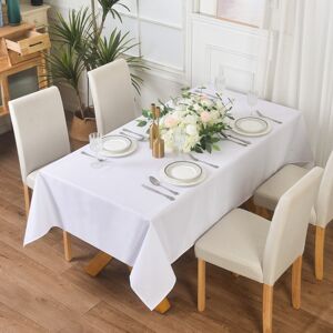 Zimel Homes (WHITE, 140 x 200 cm) Extra Large Rectangular Fabric Tablecloth 150x300cm and 1 Zimel Homes (WHITE, 140 x 200 cm) Extra Large Rectangular Fabric Tablecloth 150x300cm and 1