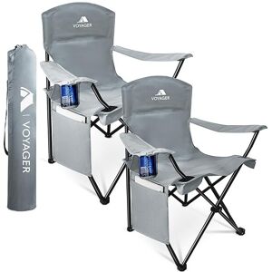 Keplin Voyager Folding Camping Chair 2-Pack, Lightweight with Pocket and Drinks Holder, Keplin Voyager Folding Camping Chair 2-Pack, Lightweight with Pocket and Drinks Holder,