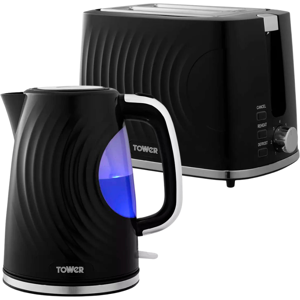 Tower Sonar Kettle & 2 Slice Toaster Kitchen Set (Black) Tower Sonar Kettle & 2 Slice Toaster Kitchen Set (Black)