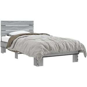 (grey sonoma, 75 x 190 cm) vidaXL Bed Frame Mattress Foundation Home Bed Base En (grey sonoma, 75 x 190 cm) vidaXL Bed Frame Mattress Foundation Home Bed Base En
