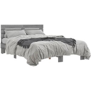 (grey sonoma, 140 x 200 cm) vidaXL Bed Frame Mattress Foundation Home Bed Base E (grey sonoma, 140 x 200 cm) vidaXL Bed Frame Mattress Foundation Home Bed Base E