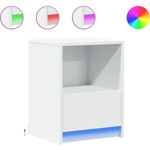 (white, 1 pcs) vidaXL Bedside Cabinet with LED Lights Bed Table Engineered Wood (white, 1 pcs) vidaXL Bedside Cabinet with LED Lights Bed Table Engineered Wood