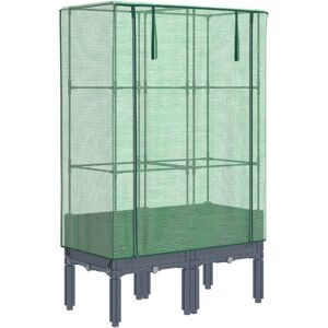 (blue grey, 80 x 40 x 140 cm) vidaXL Raised Bed with Greenhouse Cover Plant Box (blue grey, 80 x 40 x 140 cm) vidaXL Raised Bed with Greenhouse Cover Plant Box