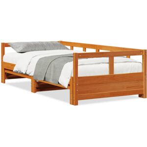 (wax brown, 90 x 190 cm) vidaXL Daybed without Mattress Sofa Bed Sleeper Bed Cou (wax brown, 90 x 190 cm) vidaXL Daybed without Mattress Sofa Bed Sleeper Bed Cou