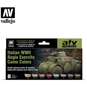 VAL71645 - AV Vallejo Model Air Set - Italian WWII Camo Colors (x8) VAL71645 - AV Vallejo Model Air Set - Italian WWII Camo Colors (x8)