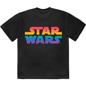 (S, Black) Star Wars Rainbow Logo T Shirt (S, Black) Star Wars Rainbow Logo T Shirt