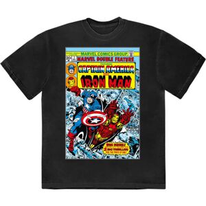 Marvel (L, Black) Captain America And Iron Man Comic Cover T Shirt Marvel (L, Black) Captain America And Iron Man Comic Cover T Shirt