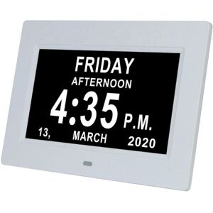GreenZech (White) 7Inch LED Digital Photo Frame Large Font Clock Automatically Adjusts Bri GreenZech (White) 7Inch LED Digital Photo Frame Large Font Clock Automatically Adjusts Bri