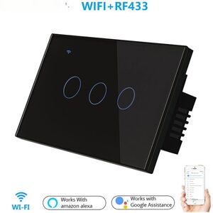 GreenZech (Black) US WiFi+RF Smart Lights Wall Touch Switch APP Voice Remote Control Wirel GreenZech (Black) US WiFi+RF Smart Lights Wall Touch Switch APP Voice Remote Control Wirel