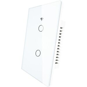 GreenZech (2 Gang white 110V) WiFi Smart 1/2/3 Gang Wall Light Switch Glass Panel RF433&Wi GreenZech (2 Gang white 110V) WiFi Smart 1/2/3 Gang Wall Light Switch Glass Panel RF433&Wi