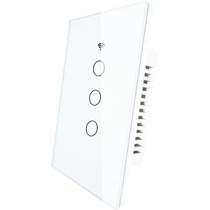 GreenZech (3 Gang white 110V) WiFi Smart 1/2/3 Gang Wall Light Switch Glass Panel RF433&Wi GreenZech (3 Gang white 110V) WiFi Smart 1/2/3 Gang Wall Light Switch Glass Panel RF433&Wi