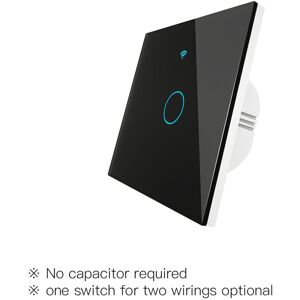GreenZech (1 Gang Black) EU Wall Touch 250V 50/60Hz Smart Light Switch for Neutral Wire/No GreenZech (1 Gang Black) EU Wall Touch 250V 50/60Hz Smart Light Switch for Neutral Wire/No