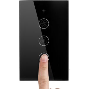 GreenZech Black WiFi+RF433 Smart US Ceiling Fan Switch Smart Life/Tuya App 2/3 Way Control GreenZech Black WiFi+RF433 Smart US Ceiling Fan Switch Smart Life/Tuya App 2/3 Way Control