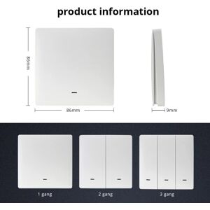 GreenZech (2CH) Wireless Switch Battery Wall Remote with Push Button 1 2 3 4 Gangs GreenZech (2CH) Wireless Switch Battery Wall Remote with Push Button 1 2 3 4 Gangs