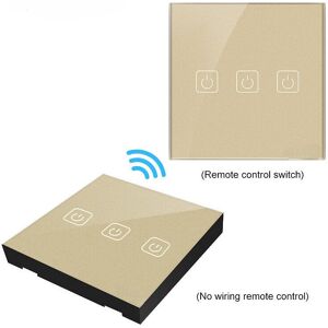GreenZech (Gold, 3 Way) WIFI 433RF Remote Control Touch Switch 1Way 2Way 3Way Wall Touch S GreenZech (Gold, 3 Way) WIFI 433RF Remote Control Touch Switch 1Way 2Way 3Way Wall Touch S
