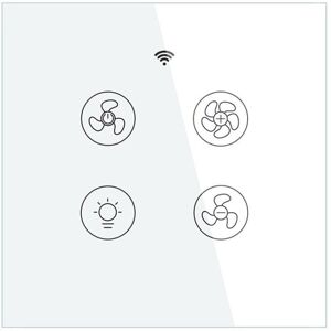 GreenZech (White) WiFi RF Smart Ceiling Fan Light Switch EU 2/3 Way RF Remote Speed Contro GreenZech (White) WiFi RF Smart Ceiling Fan Light Switch EU 2/3 Way RF Remote Speed Contro