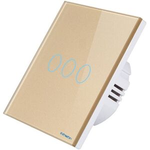 GreenZech (3 Gang Gold) WIFI Smart Remote Control Touch Switch Mobile Phone Remote Control GreenZech (3 Gang Gold) WIFI Smart Remote Control Touch Switch Mobile Phone Remote Control