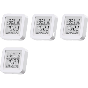 GreenZech (4 Pcs) WIFI Wireless Temperature And Humidity Sensor Indoor Smart Digital Displ GreenZech (4 Pcs) WIFI Wireless Temperature And Humidity Sensor Indoor Smart Digital Displ