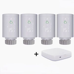 GreenZech (Gateway+4pcs Controller) Smart Radiator Actuator Programmable Thermostatic Rad GreenZech (Gateway+4pcs Controller) Smart Radiator Actuator Programmable Thermostatic Rad