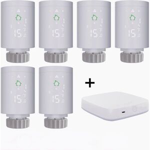 GreenZech (Gateway+6pcs Controller) Smart Radiator Actuator Programmable Thermostatic Rad GreenZech (Gateway+6pcs Controller) Smart Radiator Actuator Programmable Thermostatic Rad