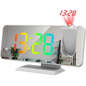 GreenZech (White) RGB LED Projection Alarm Clock with 180 Projector, 11 Colors, Mirror Sur GreenZech (White) RGB LED Projection Alarm Clock with 180 Projector, 11 Colors, Mirror Sur
