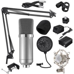 GreenZech (Silver) Microphone Condenser Sound Recording Microphone Kit With Shock Mount Fo GreenZech (Silver) Microphone Condenser Sound Recording Microphone Kit With Shock Mount Fo