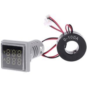 GreenZech 5pcs White Light AC 60-500V 0-100A D18 Square LED Digital Dual Display Voltmeter GreenZech 5pcs White Light AC 60-500V 0-100A D18 Square LED Digital Dual Display Voltmeter