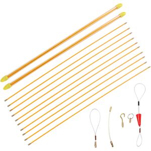 GreenZech 10Pcs 6mm 1M Fiberglass Wire Cable Puller Rod Electrician Push Puller Duct Fish GreenZech 10Pcs 6mm 1M Fiberglass Wire Cable Puller Rod Electrician Push Puller Duct Fish